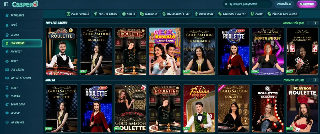 Caspero Casino live