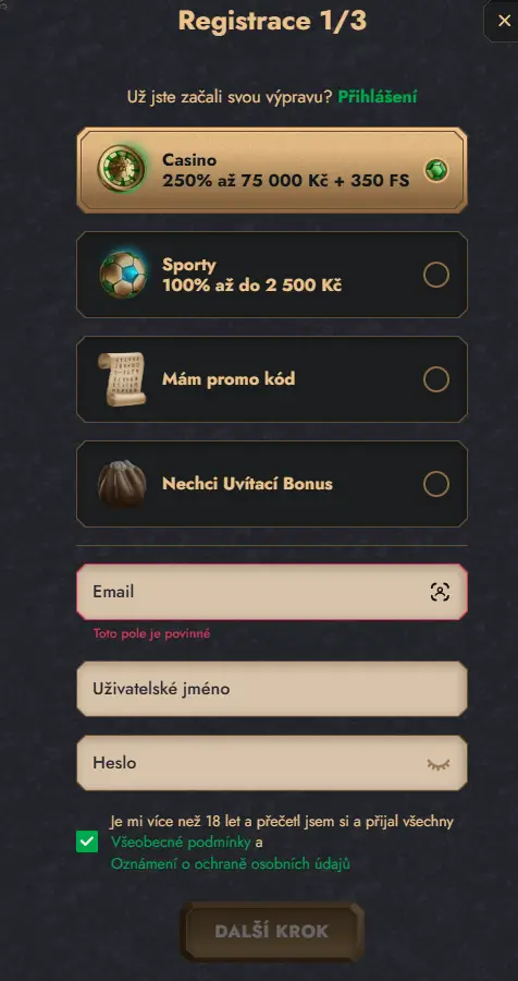 HeroSpin Casino Registrace